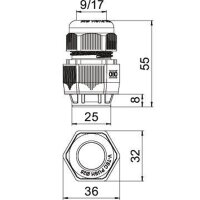 OBO Steckbare Kabelverschraubung V-TEC PUSH® M25, 25 Stück